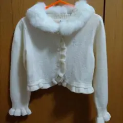 組曲 KUMIKYOKU ラビットファー付きボレロ カーディガン S 100