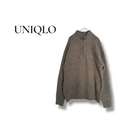 【✨年末処分セール✨】【UNIQLO】M スフレヤーン ハーフジップセーター