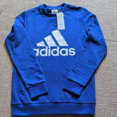 新品アディダス　キッズトレーナー　ブルー１５０センチ