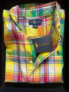 ラルフローレン子供用長袖カラフルチェックシャツSサイズ（115/60)