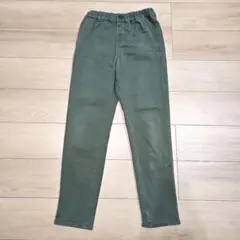 キッズ ロングパンツ カーキ ウエストゴム160cm