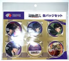 進撃の巨人 世界陸上 缶バッジ エレン リヴァイ ハンジ ミカサ ライナー 6個