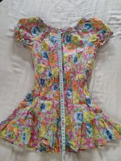 鮮やかな花柄　オフショルダーにもできるチュニック　ラルフローレン