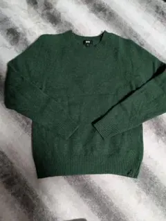 訳あり　UNIQLO ラムクルーネックセーター　グリーン　M