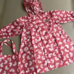 レインコート S 80〜90相当　ピンクハート