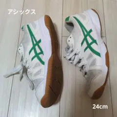 asics スニーカー ホワイト グリーン