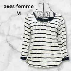 axes femme⭐︎M⭐︎ボーダーレースカットソー　白　ネイビーアクシーズファム