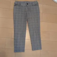 【アールユー】チェック柄スティックパンツ　丈短めのサムネイル