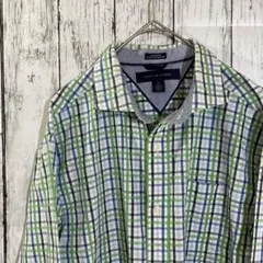 TOMMYトミーヒルフィガー オンブレチェック 総柄 春色 刺繍ロゴ