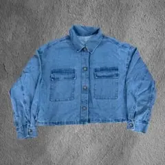 GU クロップドデニムジャケット ライトブルー
