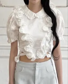Peony ribbon frill blouse /Treat Ürselfのサムネイル