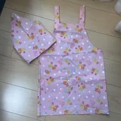 子供用エプロン☆帽子セットTINY TWIN BEARS ルルロロ 未使用品