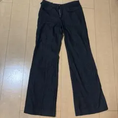 ダークグレー ワイドレッグスラックス