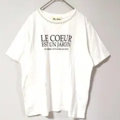 Par Avion ホワイト Tシャツ 半袖 パール 前面プリント