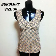 BURBERRY バーバリー ノースリーブ フリル ギャザー ノバチェック 38のサムネイル