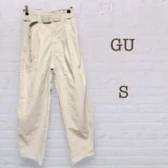 ジーユー/テックタックコクーンパンツ/ナイロンパンツ/イージーパンツ/ベージュ