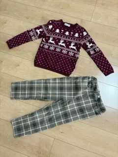 【110サイズ】【コーデ売り】ニット&ブラウンパンツ　H &M プティマイン