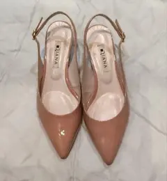 DIANA ベージュ スリングバックパンプス　23センチ右足色移りあり