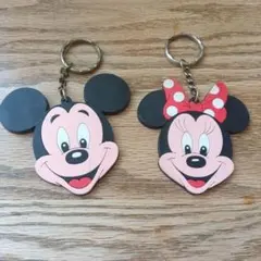 ディズニーリゾート　ミッキー・ミニー ラバーキーホルダー 2個セット