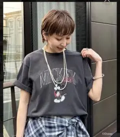 美品 ストラ×GOOD ROCK SPEED ミッキーTシャツ グレー