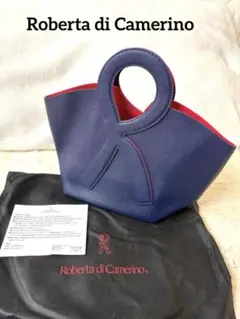 【新品・未使用品】ロベルタディカメリーノ　ハンドバッグ　ネイビーレッド
