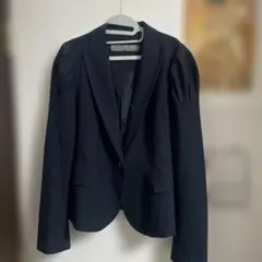 ZARA BASIC テーラードジャケット ネイビー パフスリーブのサムネイル