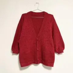 【赤ニット】カーディガン
