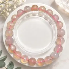 天然石 桜瑪瑙 ブレスレット 9.5mm 内径17cm
