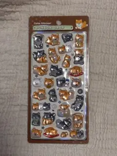 ボンボンドロップシール 柴犬 ほっこり 茶