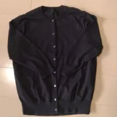 無印良品UVカット強撚クルーネックカーディガン七分袖　ブラックLサイズ