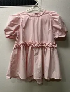 fitmore バックリボン切り替えフリルブラウス