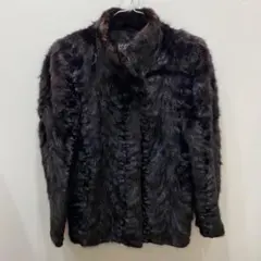 極美品✨ラビットファーコート リアルファー 毛皮 高級 黒 レディースM