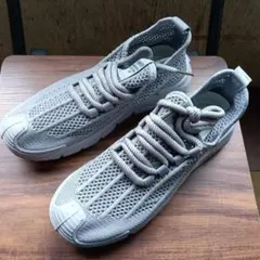 新品 24.5cm レディース スニーカー グレー 厚底 シューズ