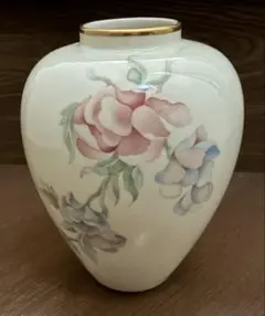 美品 OKURA 大倉陶園 花瓶 花器 ブルーローズ 金彩 高さ約36cm 陶器