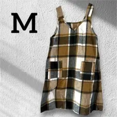ノースリーブ チェック柄 ワンピース【M】