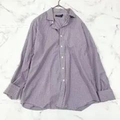 ✨美品✨ ポロラルフローレン　紫チェック長袖シャツL