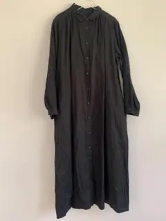 無印良品　リネン洗いざらし長袖シャツワンピース