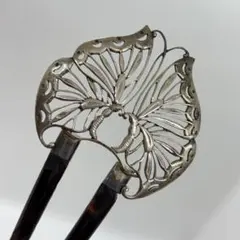 箱030725 アンティーク　アール・ヌーヴォー　銀　蝶　越後屋　かんざし