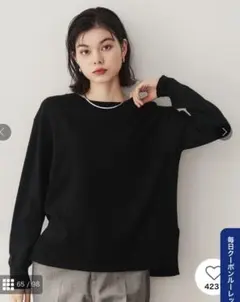 オペークドットクリップFILIVIVI ボートネックニットM ブラック