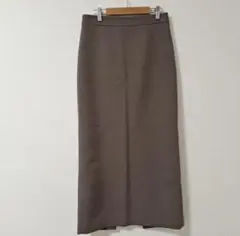 ZARA　ブラウン ロングタイトスカート 後ろスリット　XS