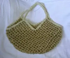 ハンドメイド手編み★麻ひも(ジュート) ナチュラルトートバッグ_ショルダーバッグ