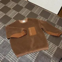 ブラウン フリースジャケット ポケット付き