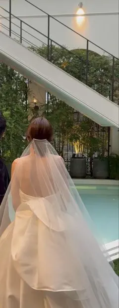【結婚式】ロングウェディングベール　MIRROR MIRROR