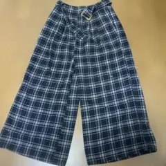 グレー チェック柄 ロングパンツ 140