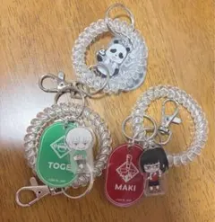 呪術廻戦　極楽湯 ロッカーキー風キーホルダー　禪院真希　狗巻棘　パンダ