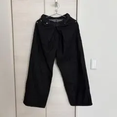 kastane デニムタックワイドパンツ ブラック