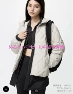 UNIQLO PUFFTECH パーカー レディース ナチュラル M 極美品