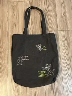 トムとジェリー　キャンパストートバック　ブラックのサムネイル