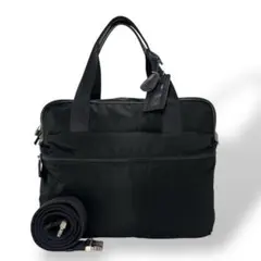 プラダ　2way ビジネスバッグ　ショルダーバッグ　ブラック　ナイロン　三角ロゴ