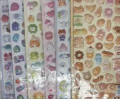 ぷくぷくシール　 3dシール　可愛い　ペンギン　パン　立体シール　6枚セット